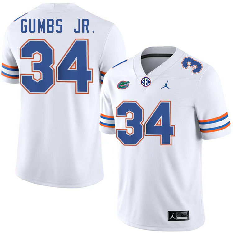 George Gumbs Jr. Florida Jersey,Florida Gators #34 George Gumbs Jr. Jersey Youth Uniforms-White